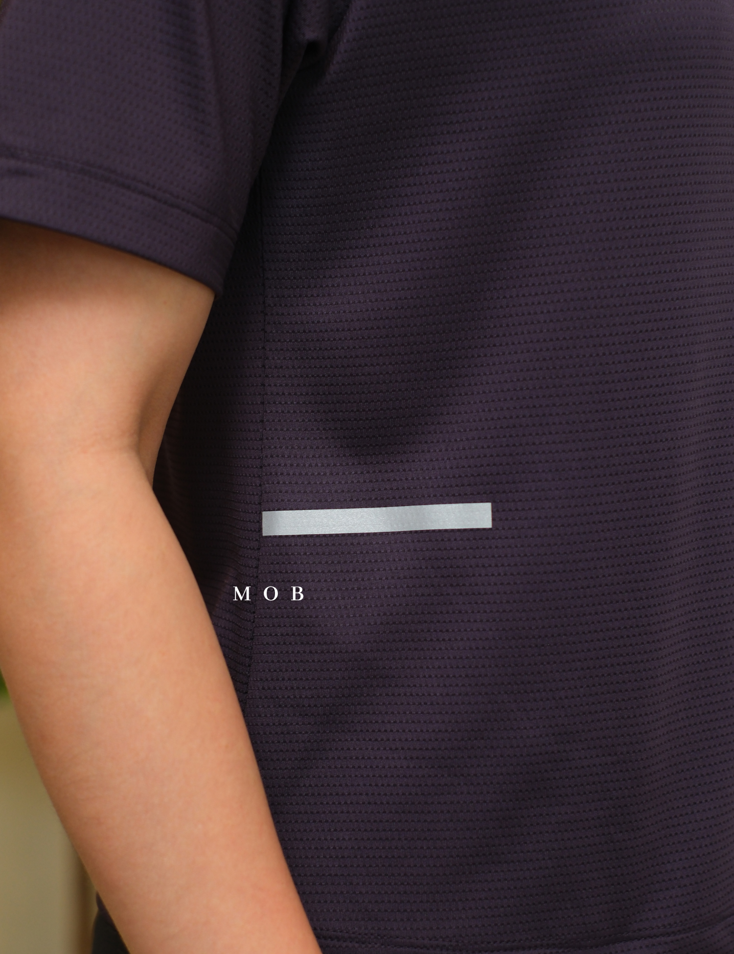 HNM01SST002-001 DryMove Reflective Mesh SS Tee Deep Purple