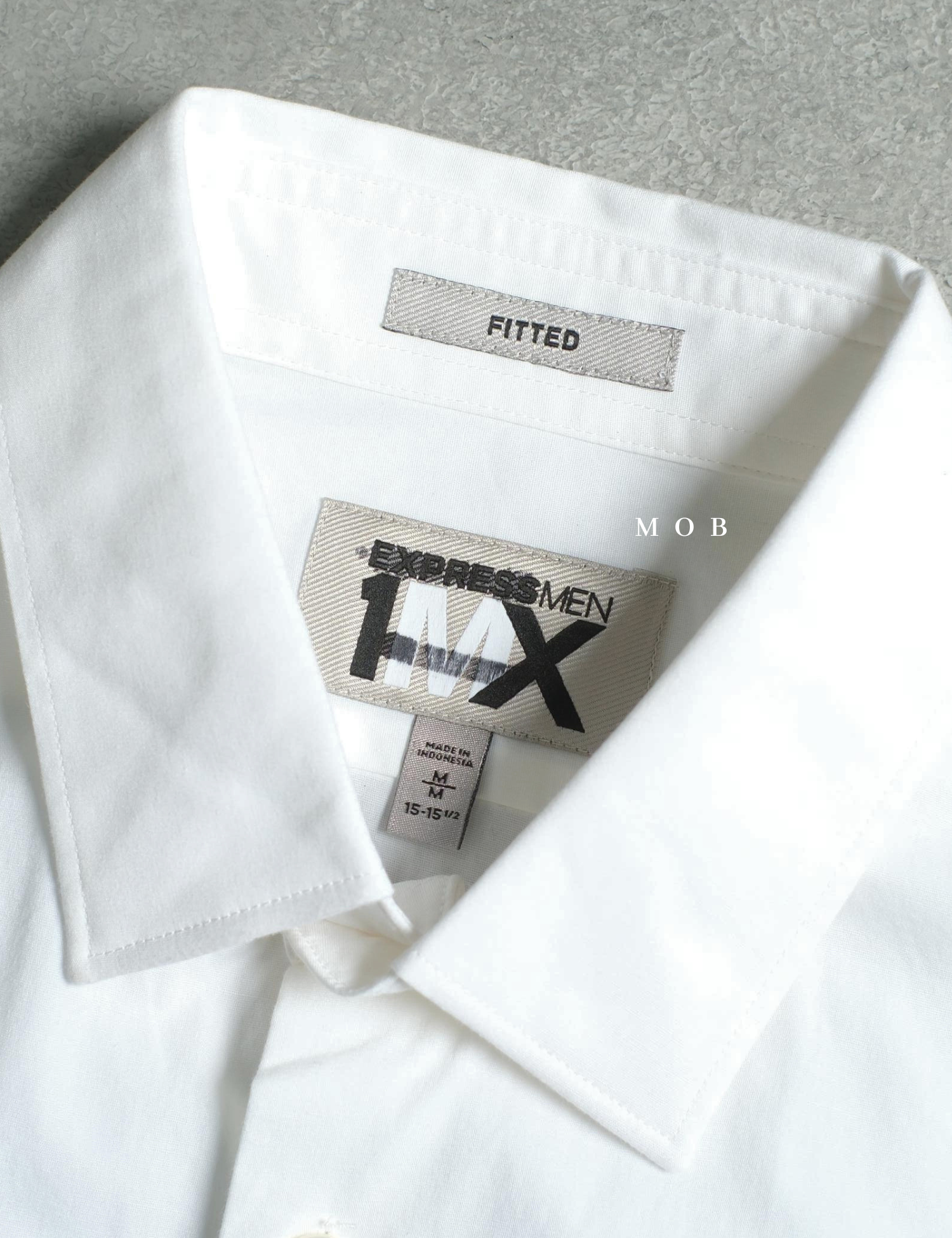 EXLSS07008 FITTED Stretch 1MX LS Shirt White