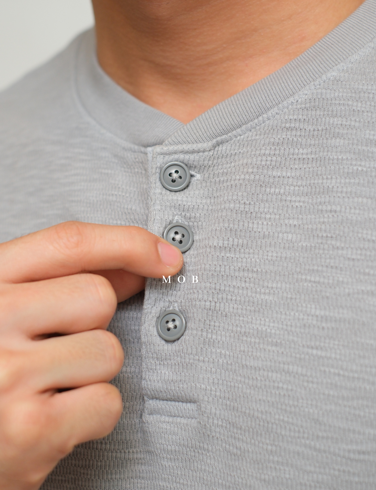 GPLST1304A Textured Henley LS Tee Light Grey (V2)