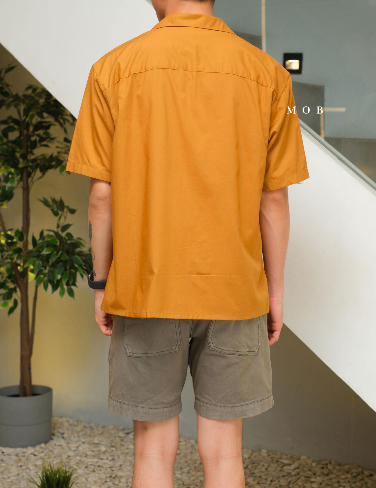 UNQSSS05001F Cotton Open Collar SS Shirt Mustard