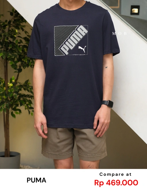 Image of PMSST09014A Flock Logo SS Tee Navy