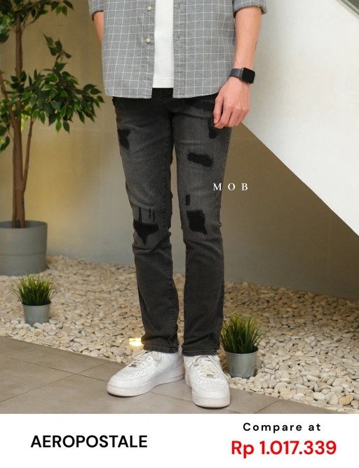 Image of ARPT09005 Skinny Ripped Jeans Black Wash