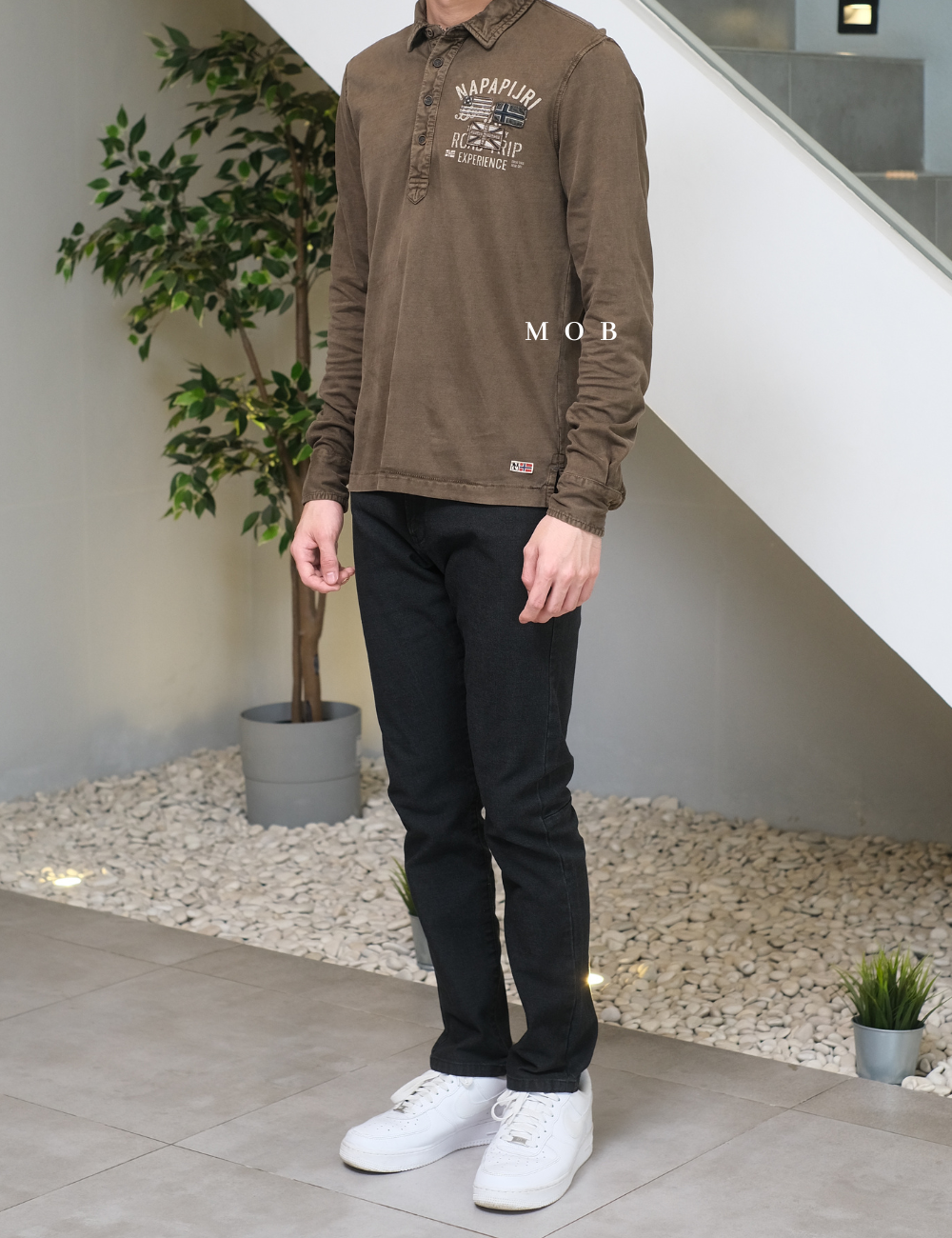 NPJPLS01001 Edor Polo LS Dark Brown