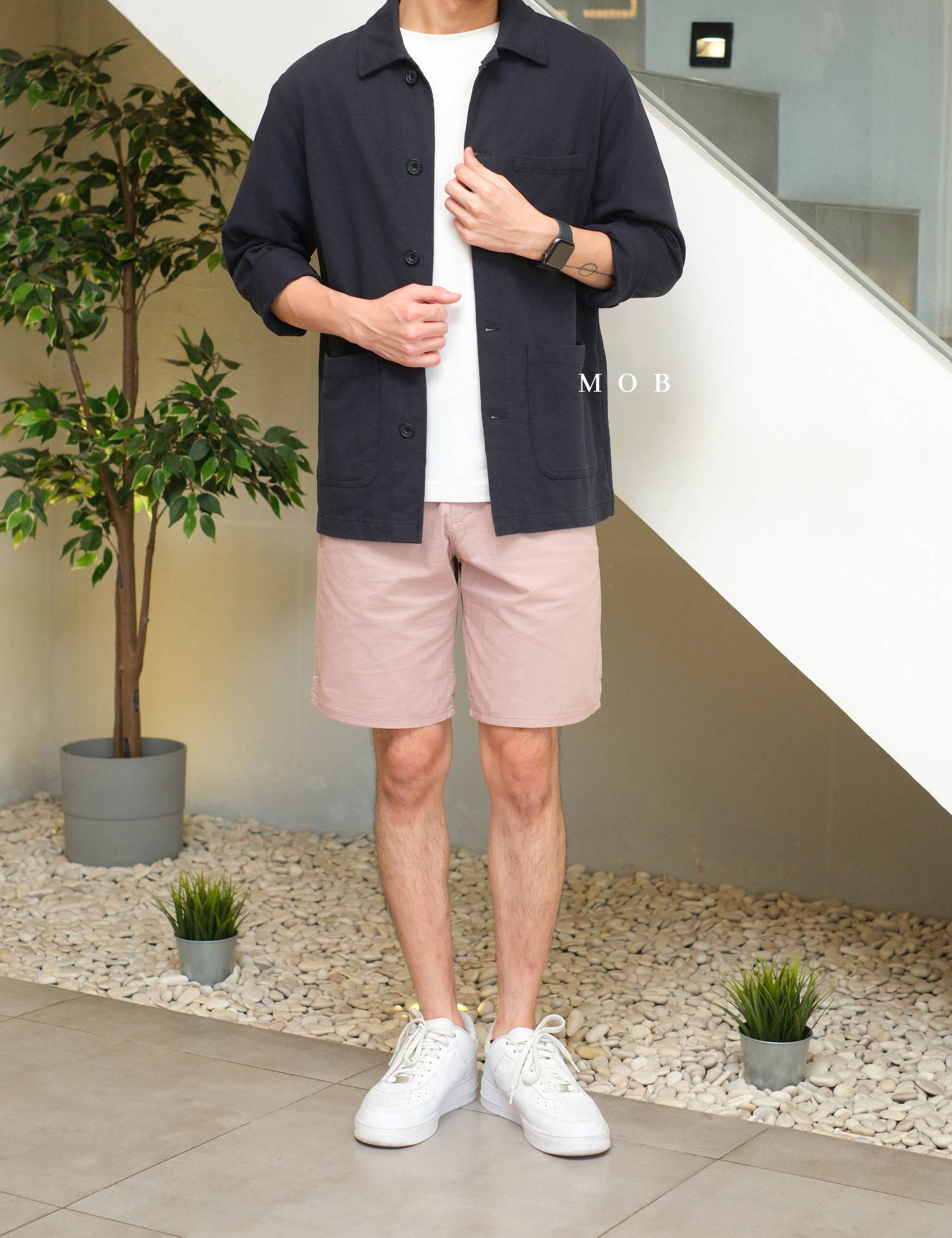 HMSR03001 Slim Fit Chino Shorts Pale Pink