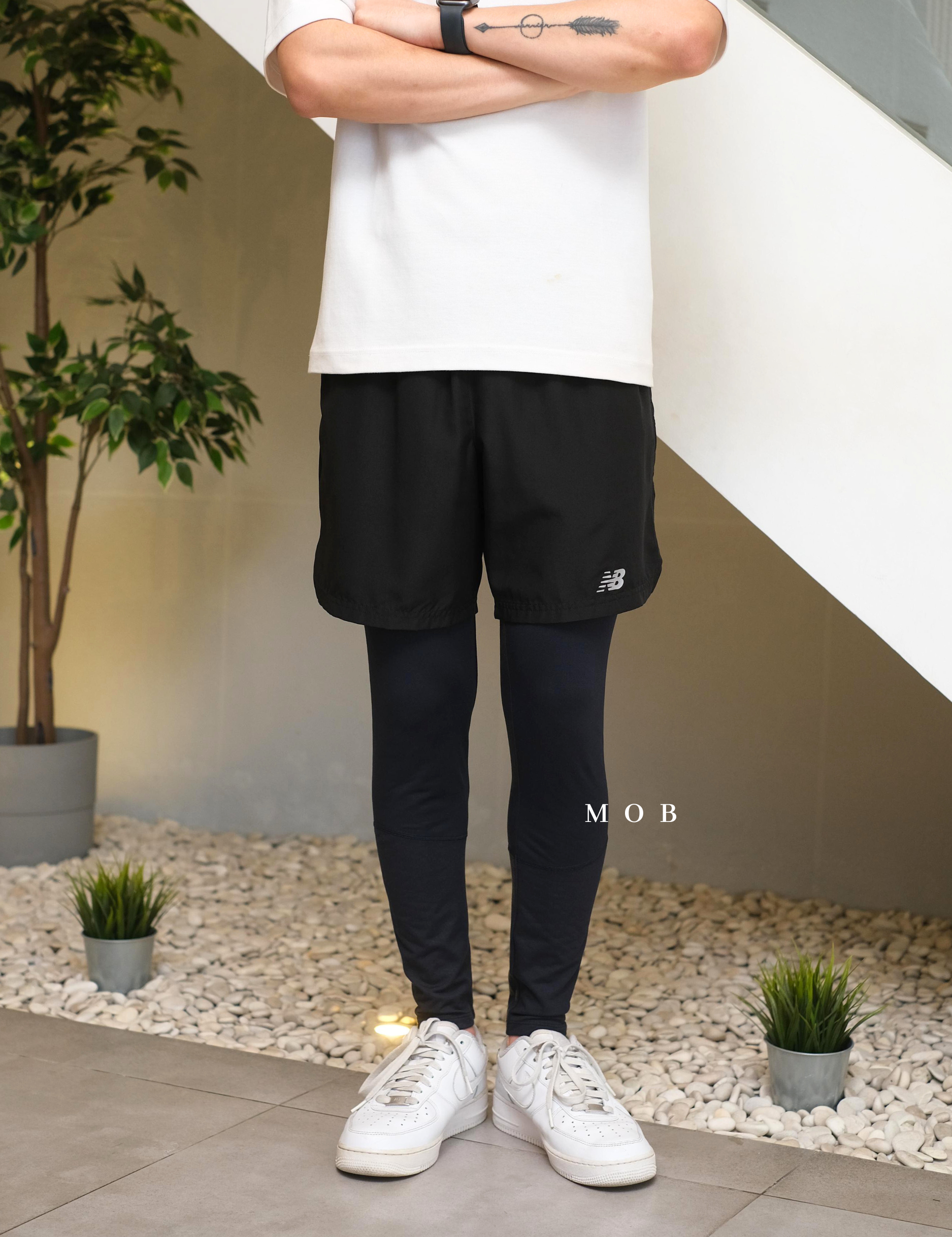 PMTG03002B Script Logo Tights Navy