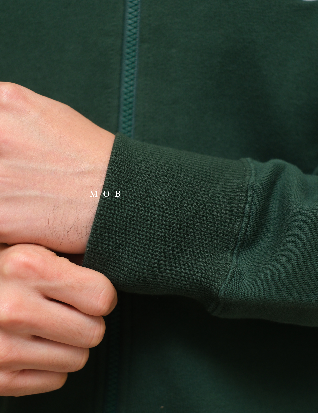 CHMPFZ05001E Basic Small Logo Full Zip Hoodie Green