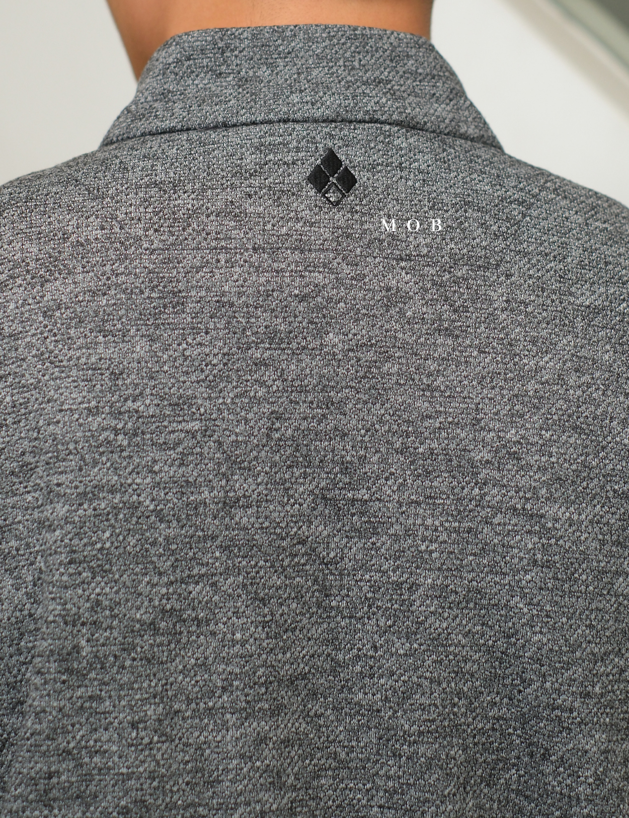 MBLJ01002 Mock Neck Fleece Half Zip Jacket Grey Misty
