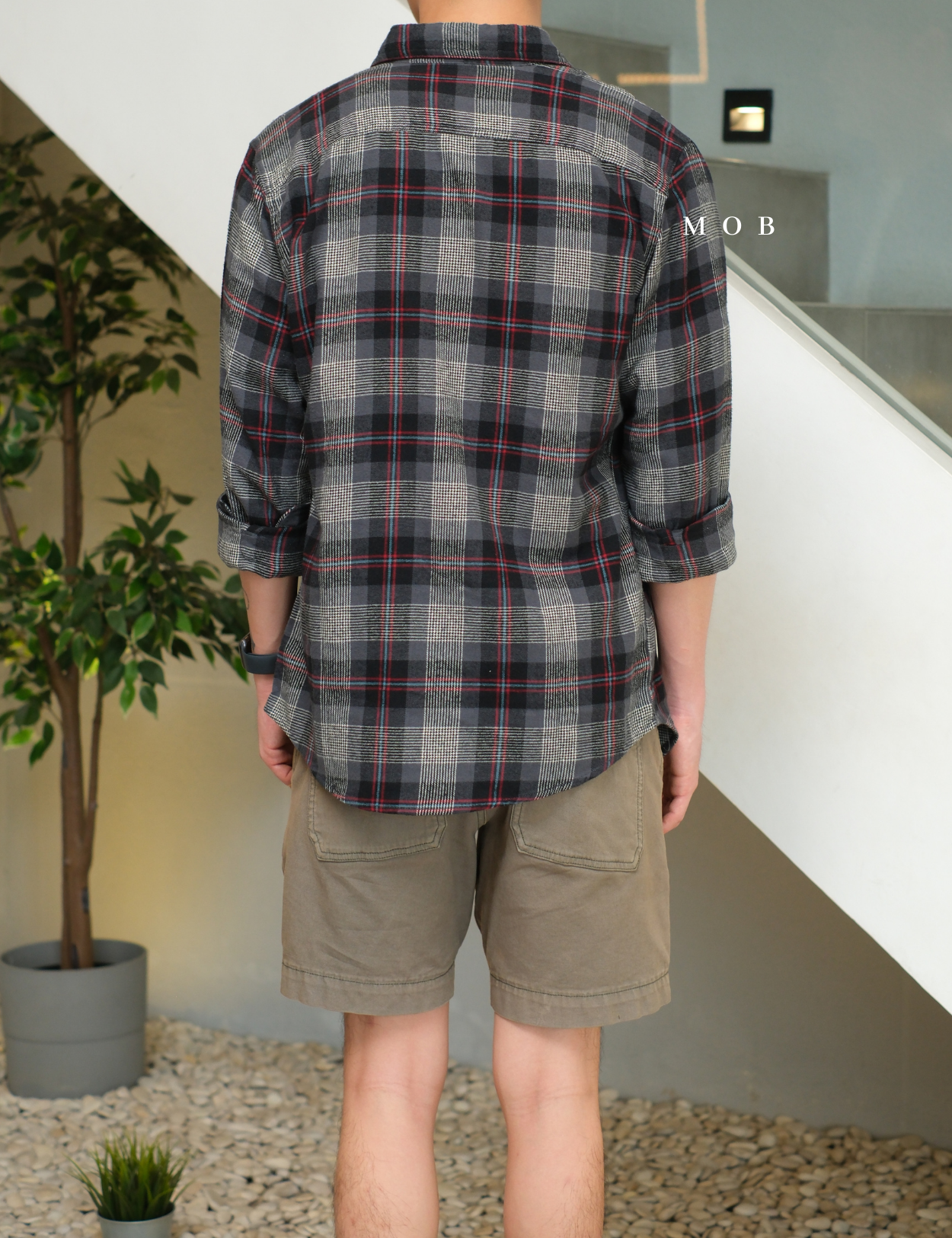 SNMLSS01004 Super Soft Flannel LS Shirt Black Grey Red Plaid