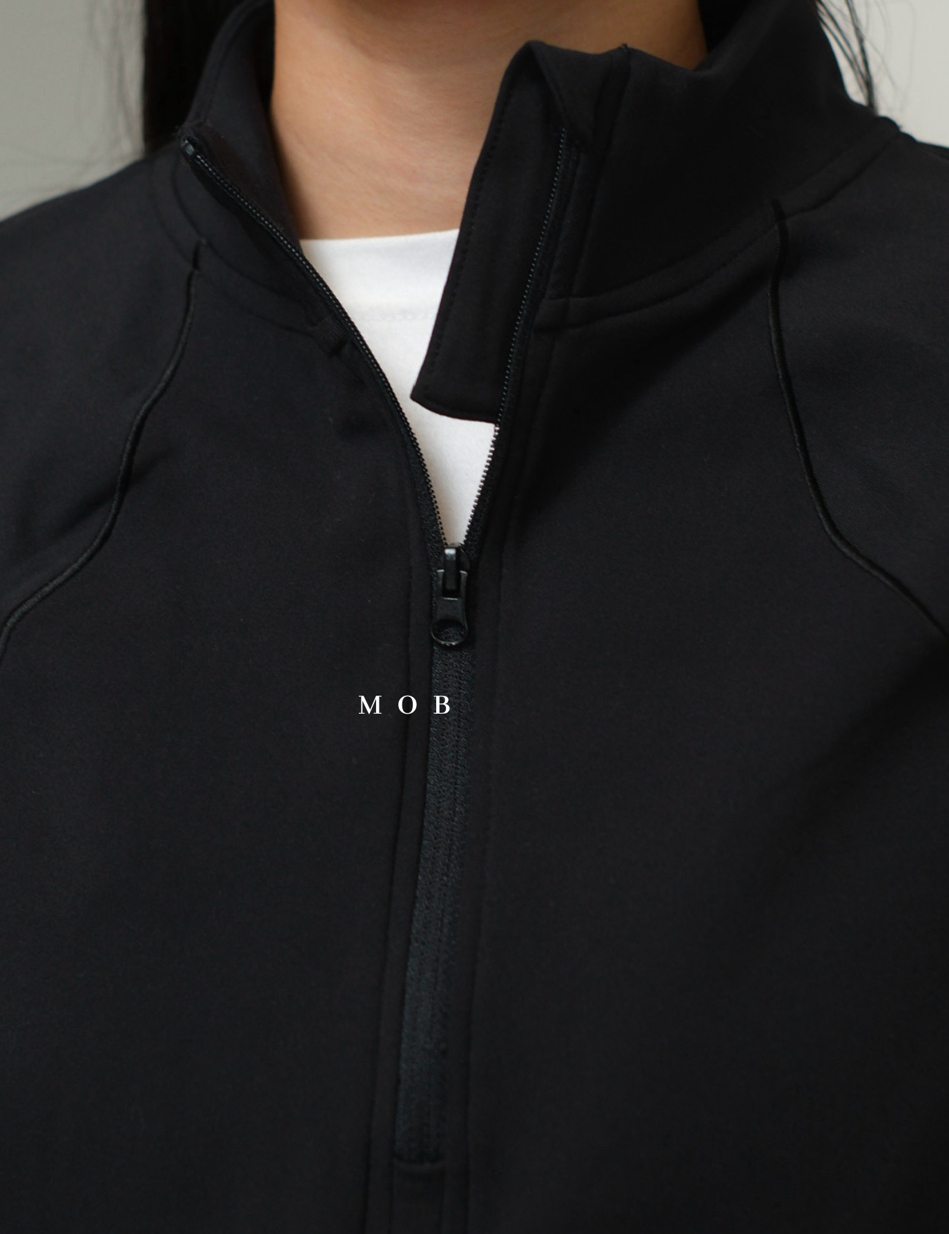 SPYJ03001A Active 1/2 Zipper Jacket Black