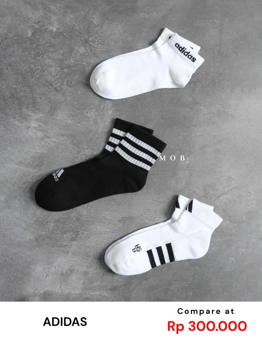 Image of ADDSSO02006 Ankle & Mid Crew Socks Tipe 6 (3 PASANG) (S ONLY)