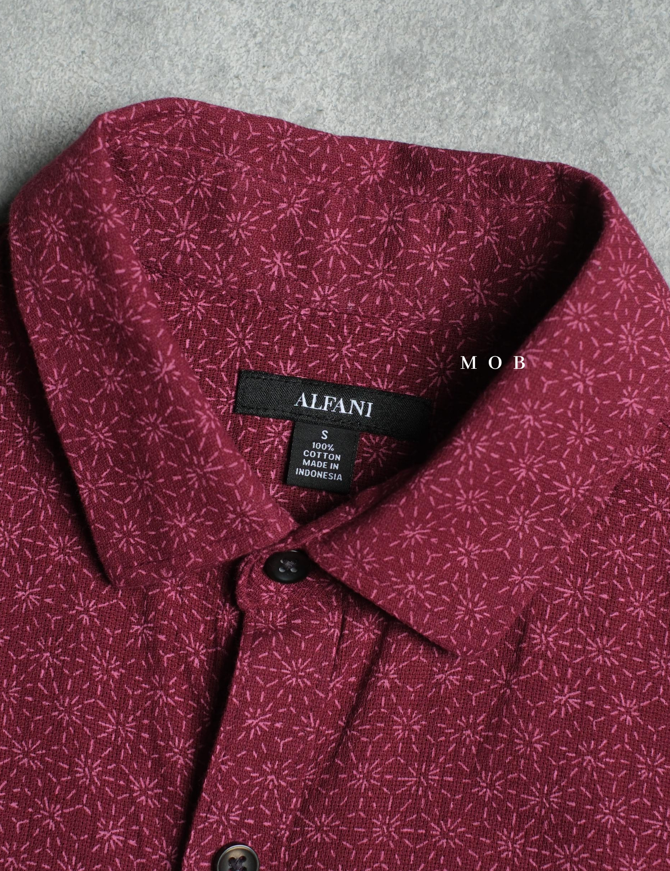 AFSSS01012 Pattern SS Shirt Maroon Batik Inspired