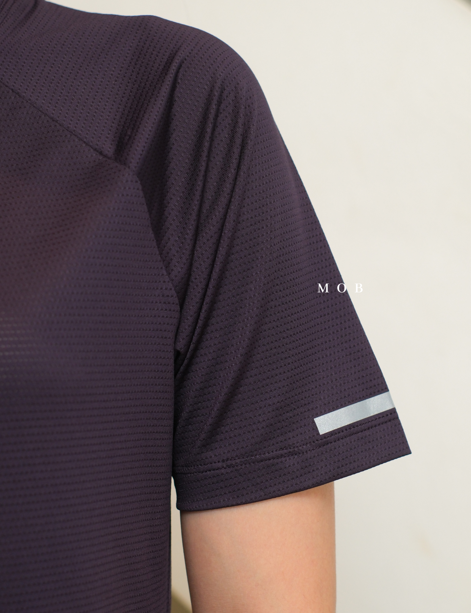 HNM01SST002-001 DryMove Reflective Mesh SS Tee Deep Purple