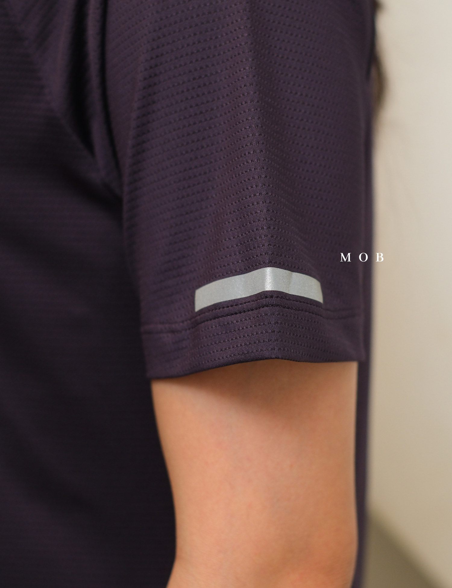 HNM01SST002-001 DryMove Reflective Mesh SS Tee Deep Purple