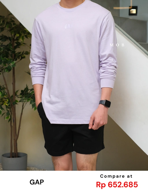 Image of GPLST08004B Mini Arch Rubber Logo LS Tee Soft Purple