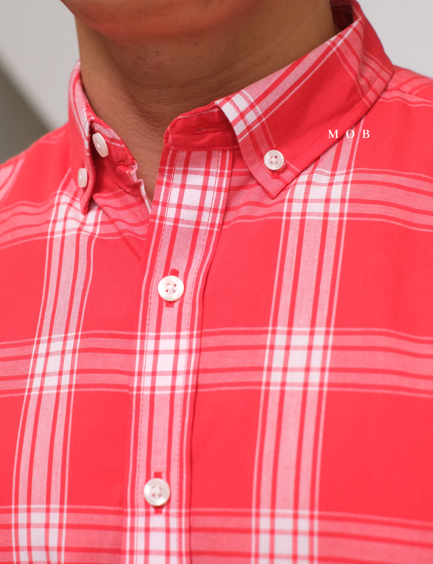 CLRSSS03024 Plaid SS Shirt Red White
