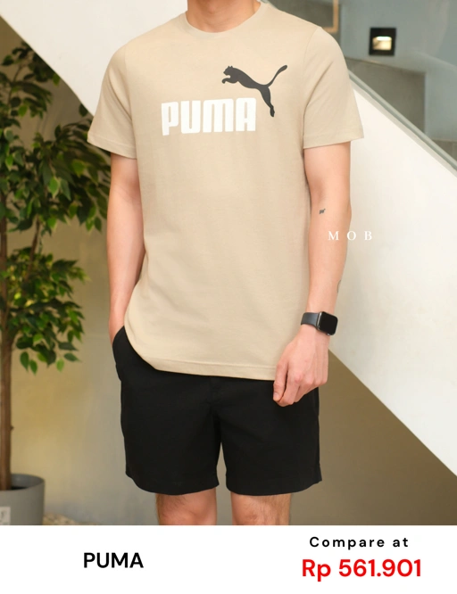 PMSST07002A Essential +2 Col Logo SS Tee Beige