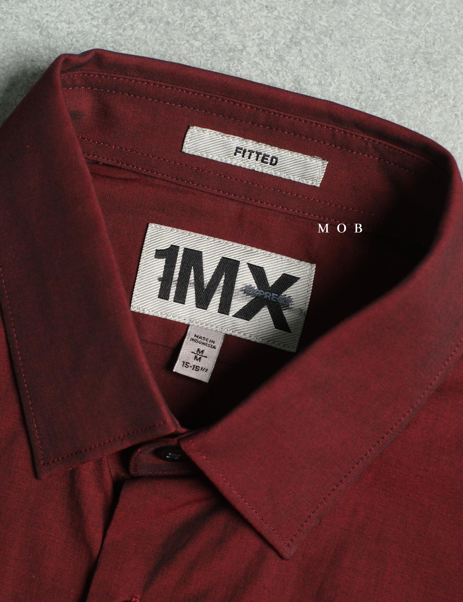 EXLSS07001 FITTED Stretch 1MX LS Shirt Maroon