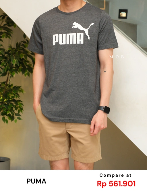 PMSST07007B Essentials Heather SS Tee Grey Misty