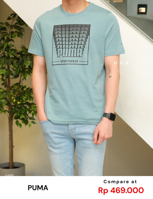 PMSST1001 Wording Graphic SS Tee Sky Blue