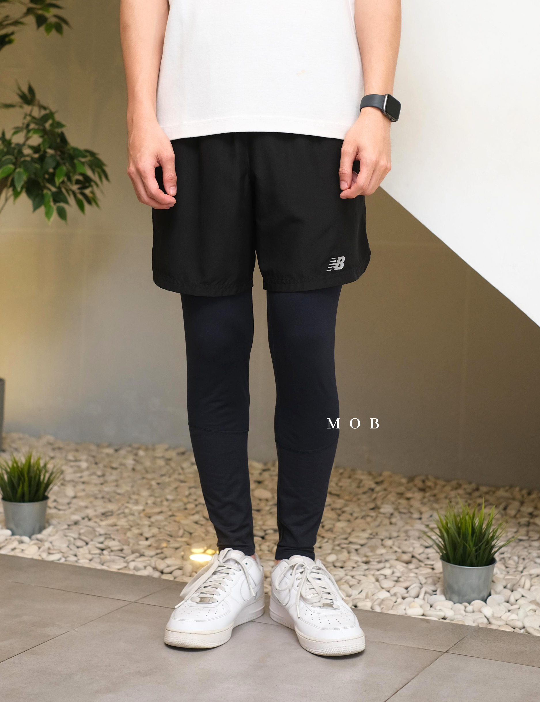 PMTG03002B Script Logo Tights Navy