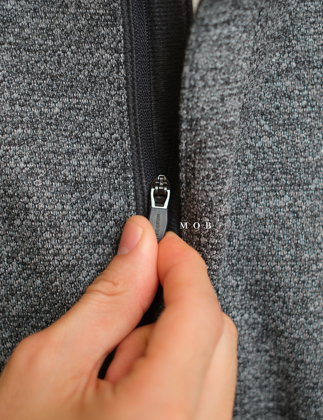 MBLJ01002 Mock Neck Fleece Half Zip Jacket Grey Misty