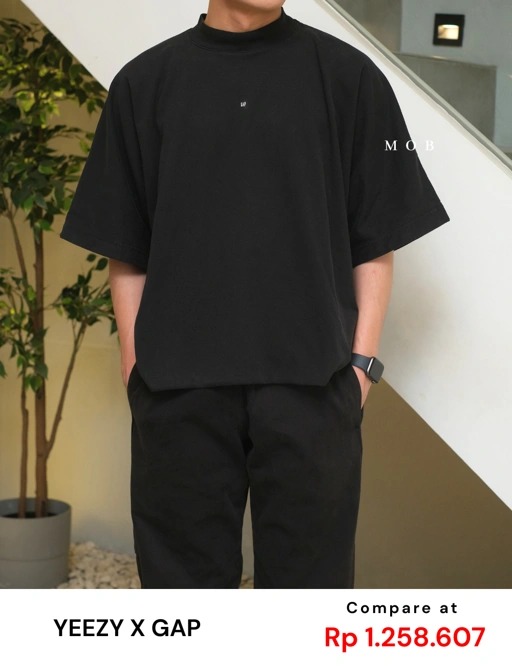 Image of YZSST01001 Boxy 3/4 Tee Black Wash