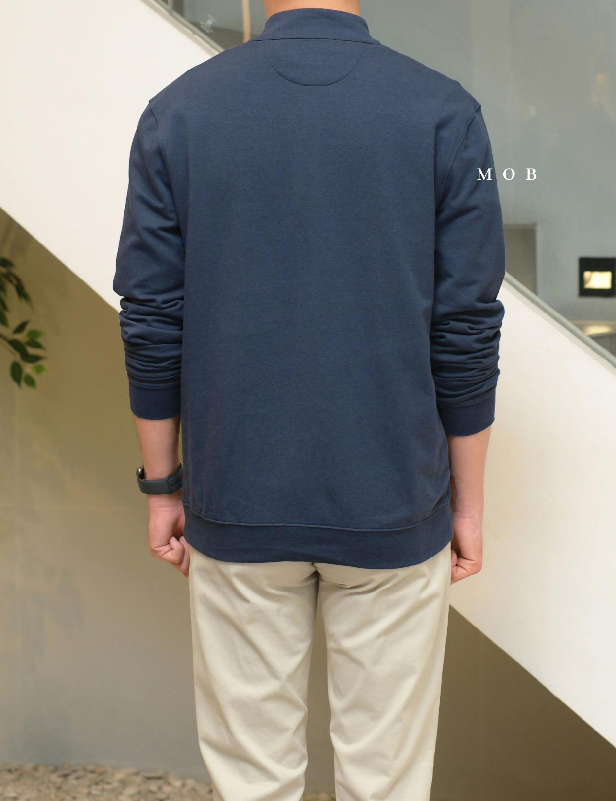 GFW01SWO001-004 1/4 Zip French Terry Sweatshirt Navy