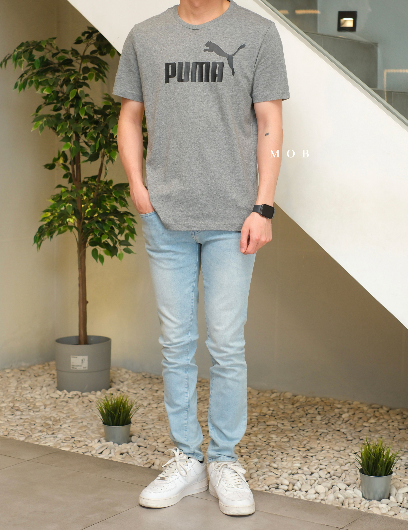 PMSST05002A Essential Logo Graphic SS Tee Grey