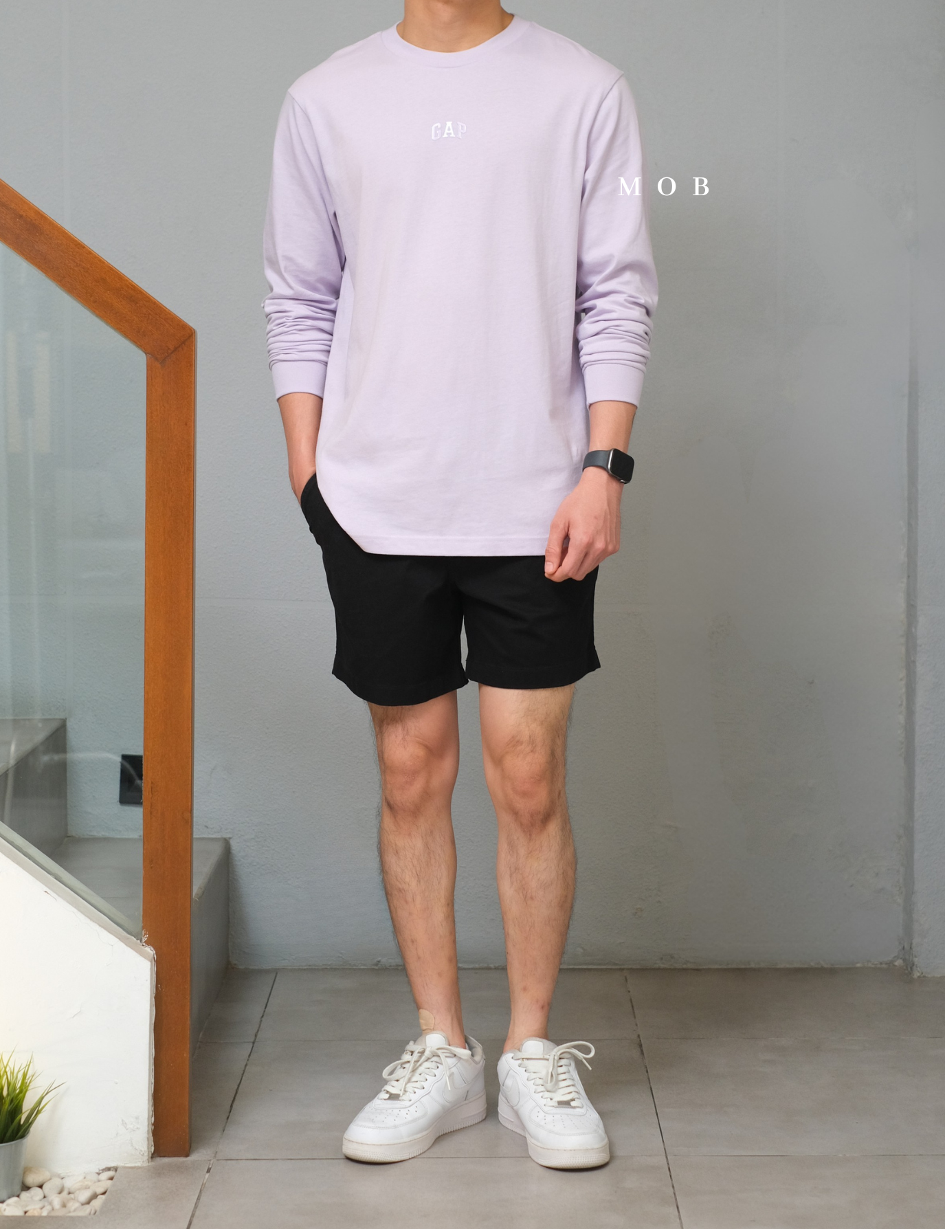 GPLST08004B Mini Arch Rubber Logo LS Tee Soft Purple