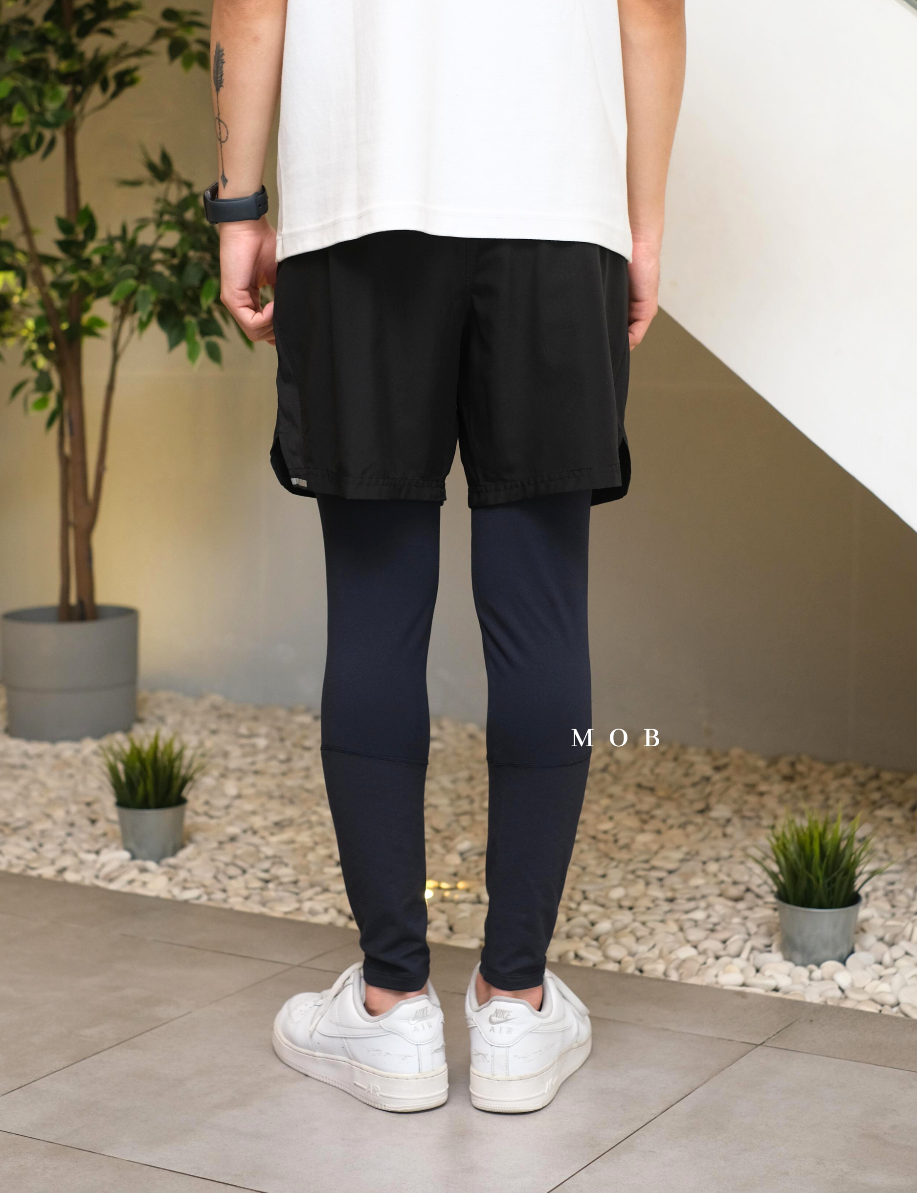 PMTG03002B Script Logo Tights Navy