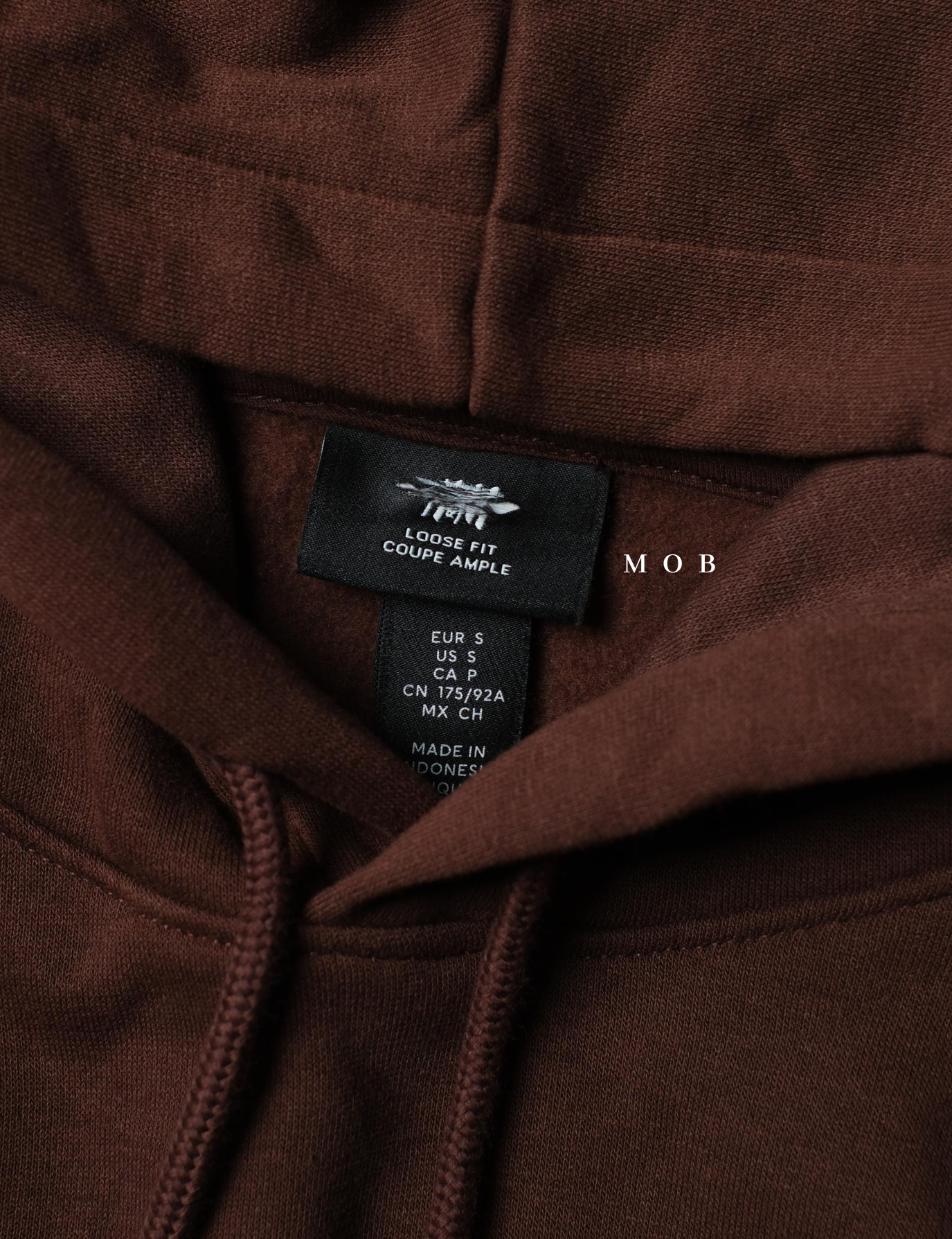 HMHOD02002D Loose Basic Pullover Hoodie Brown