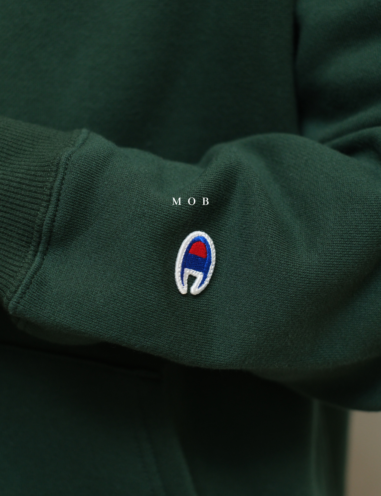 CHMPFZ05001E Basic Small Logo Full Zip Hoodie Green
