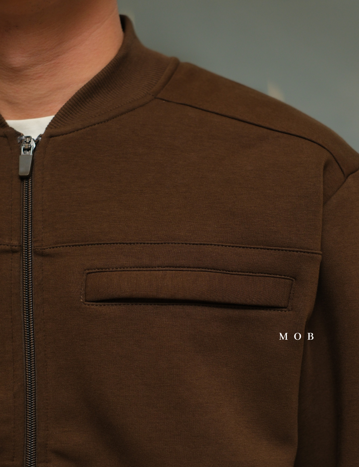 MODJ01004 Modern Pocket Bomber Jacket Brown
