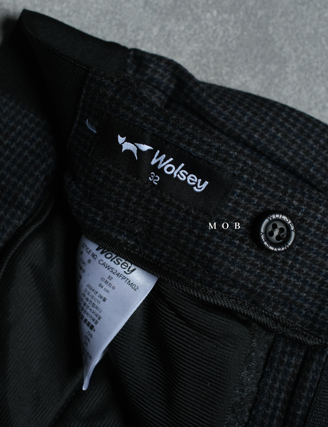 WSYPT01003 Power Basic Pants Black Herringbone