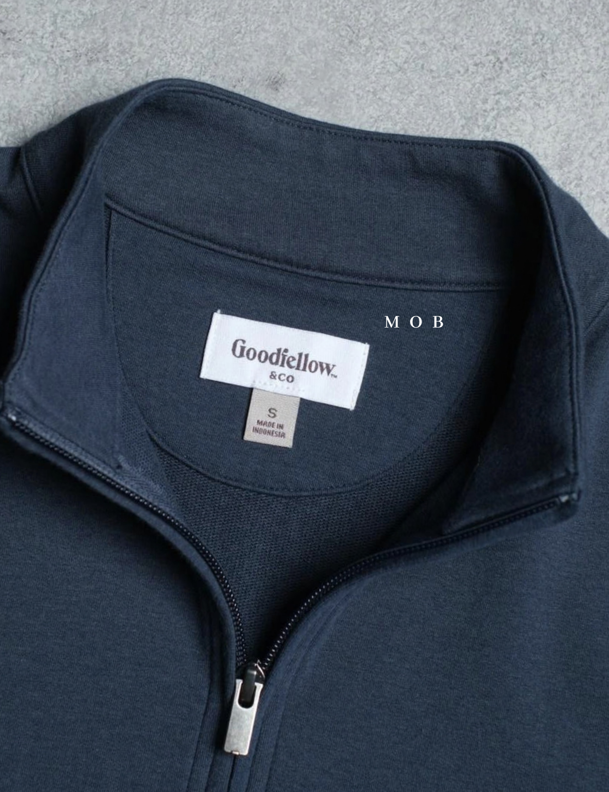GFW01SWO001-004 1/4 Zip French Terry Sweatshirt Navy
