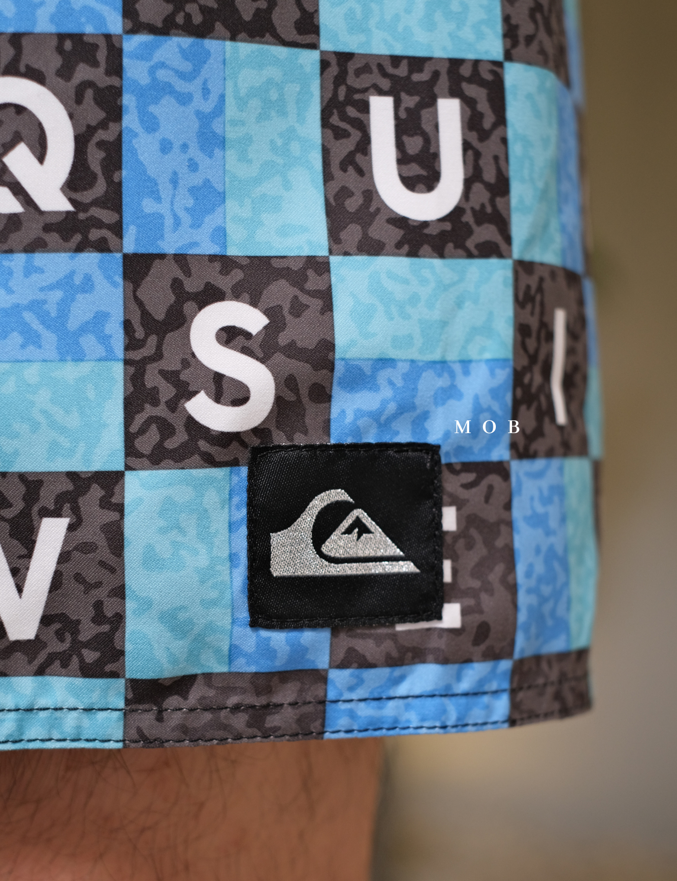 QSBS02002 Volley Shorts Blue Black Plaid