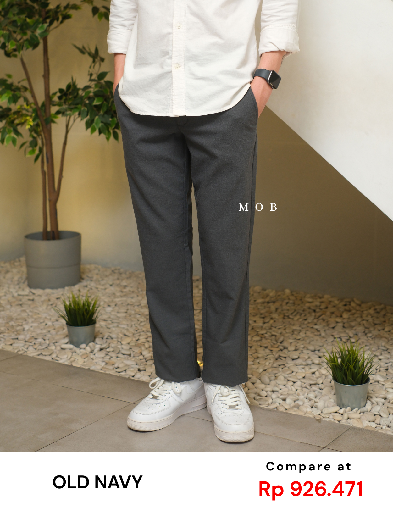 ONPT4301D Slim Dress Pants Dark Grey Misty