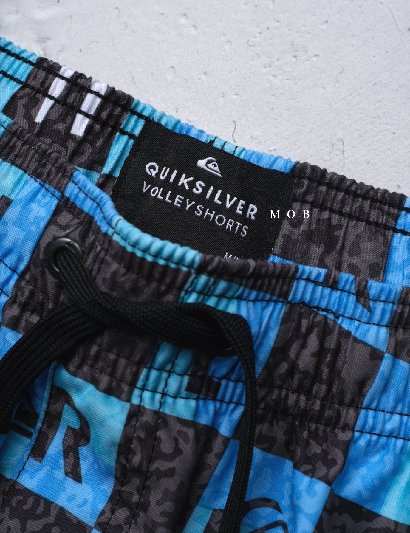 QSBS02002 Volley Shorts Blue Black Plaid