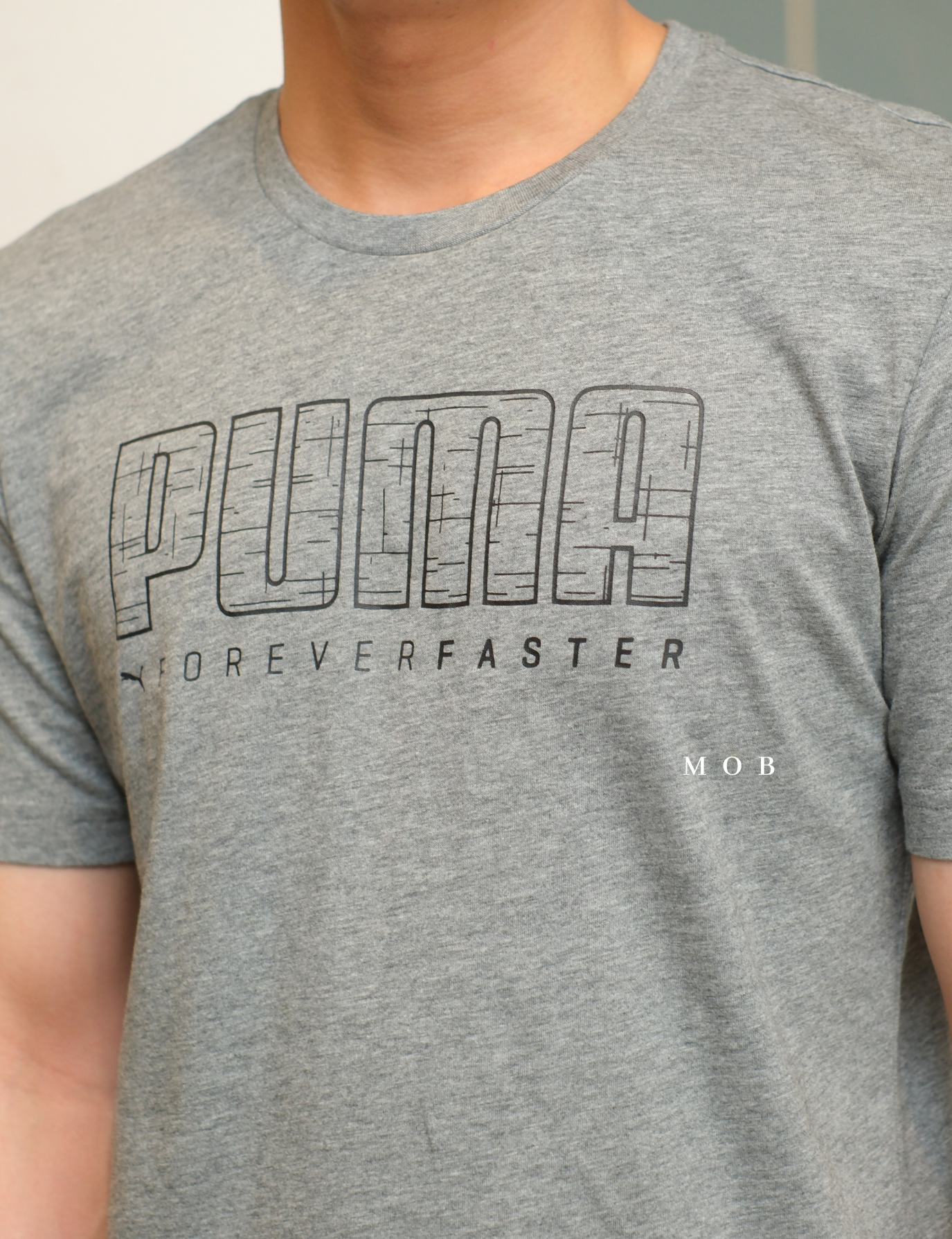 PMSST06002 Forever Faster Logo Heather Grey