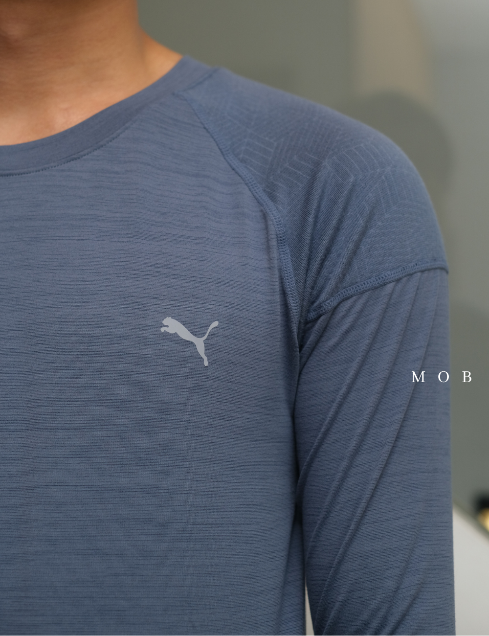 PMBL02002B Warmcell Baselayer TOP-BACK Logo Blue Grey