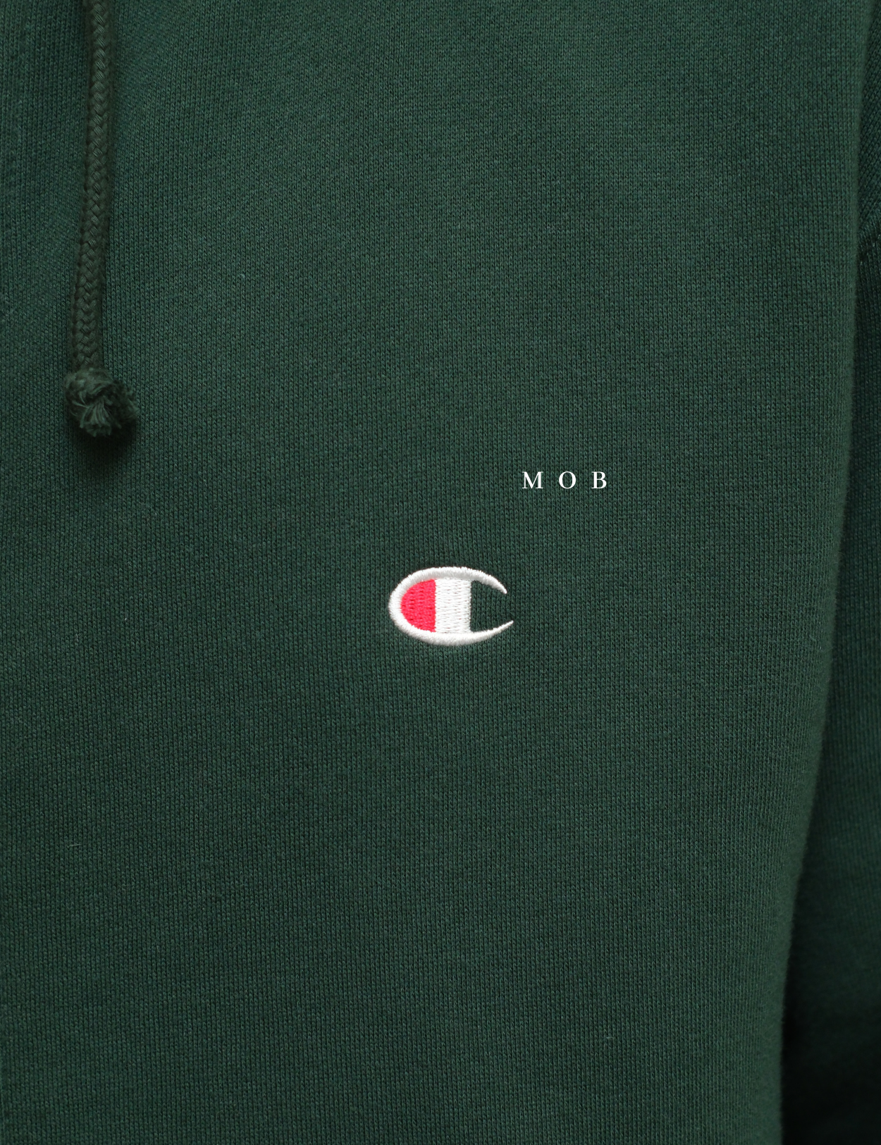 CHMPFZ05001E Basic Small Logo Full Zip Hoodie Green