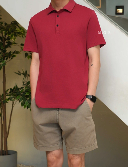 Image of BRPSS01001A Luxe Touch Performance Polo SS Maroon