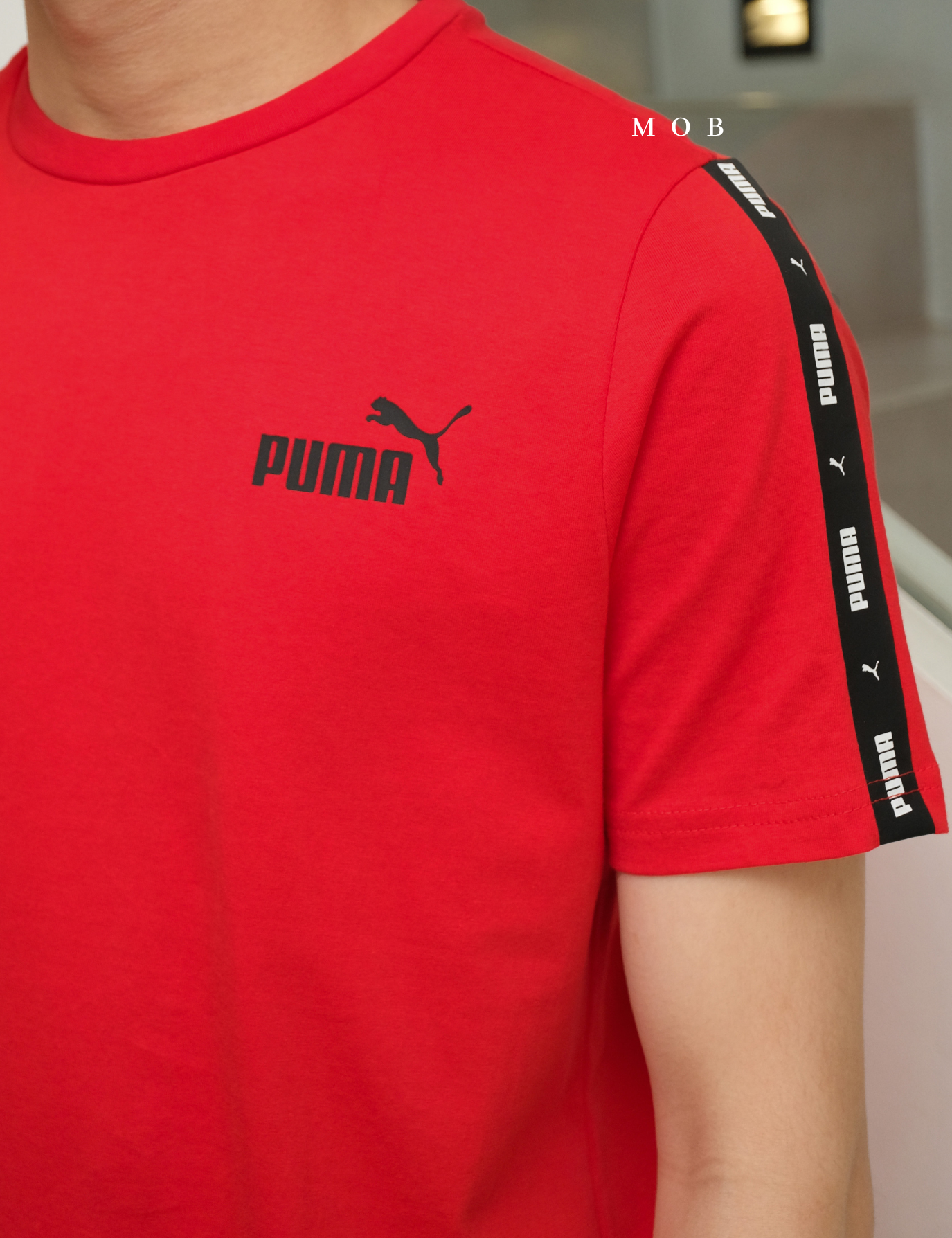 PMSST07001C Essentials Tape SS Tee Red