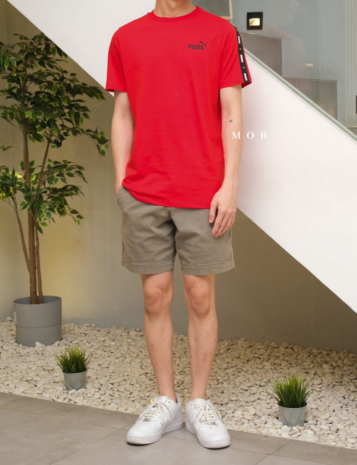 PMSST07001C Essentials Tape SS Tee Red