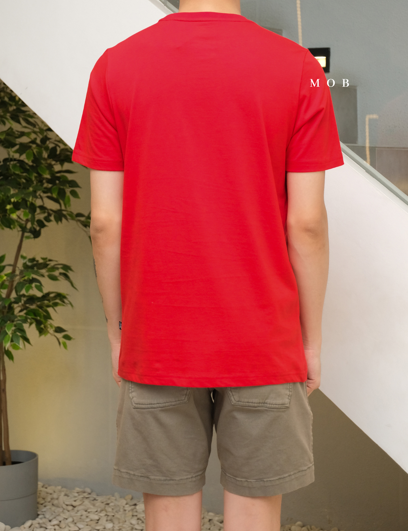 PMSST07001C Essentials Tape SS Tee Red