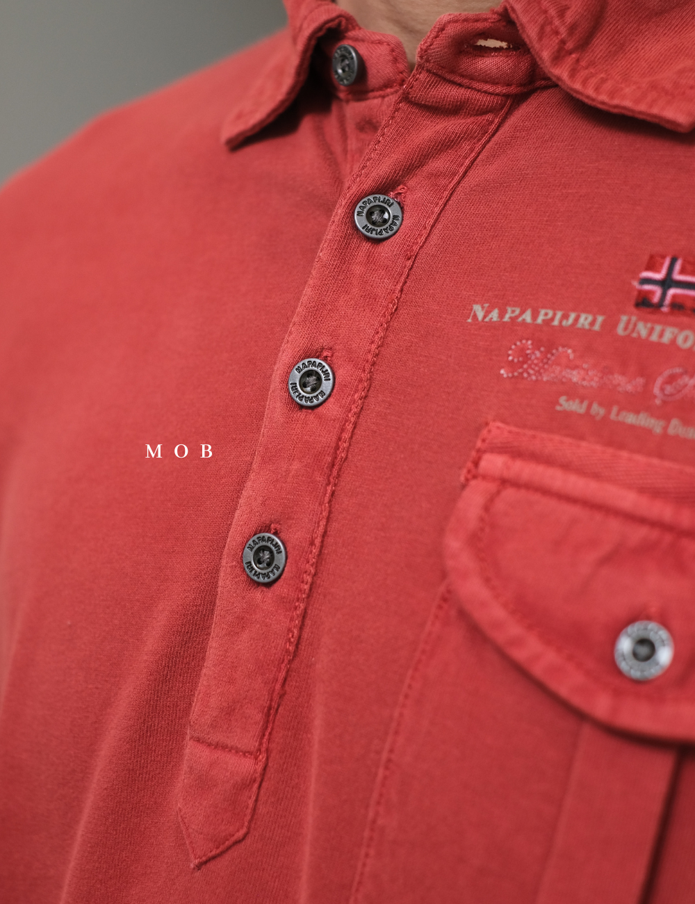 NPJPLS01002A Pocket Polo LS Terracotta