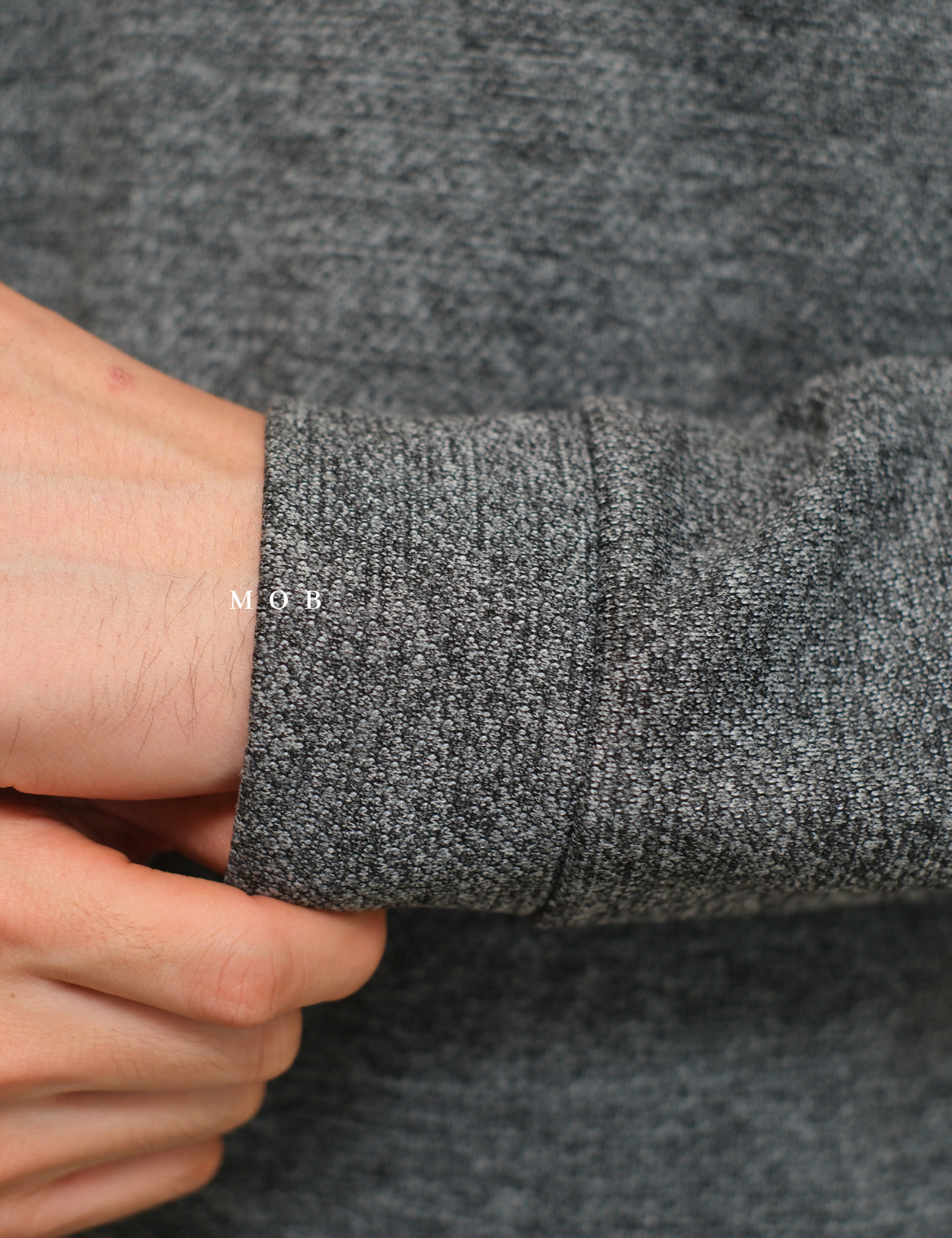 MBLJ01002 Mock Neck Fleece Half Zip Jacket Grey Misty