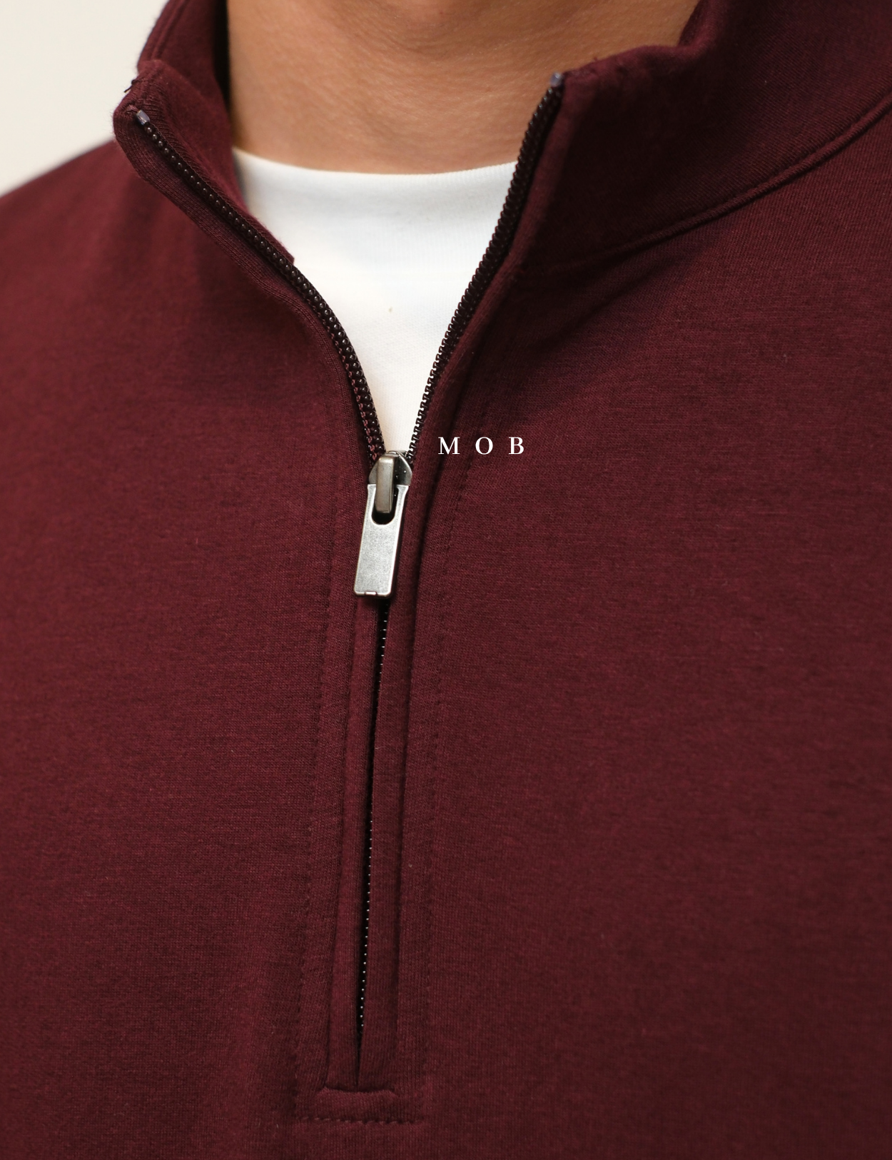 GFW01SWO001-002 1/4 Zip French Terry Sweatshirt Maroon