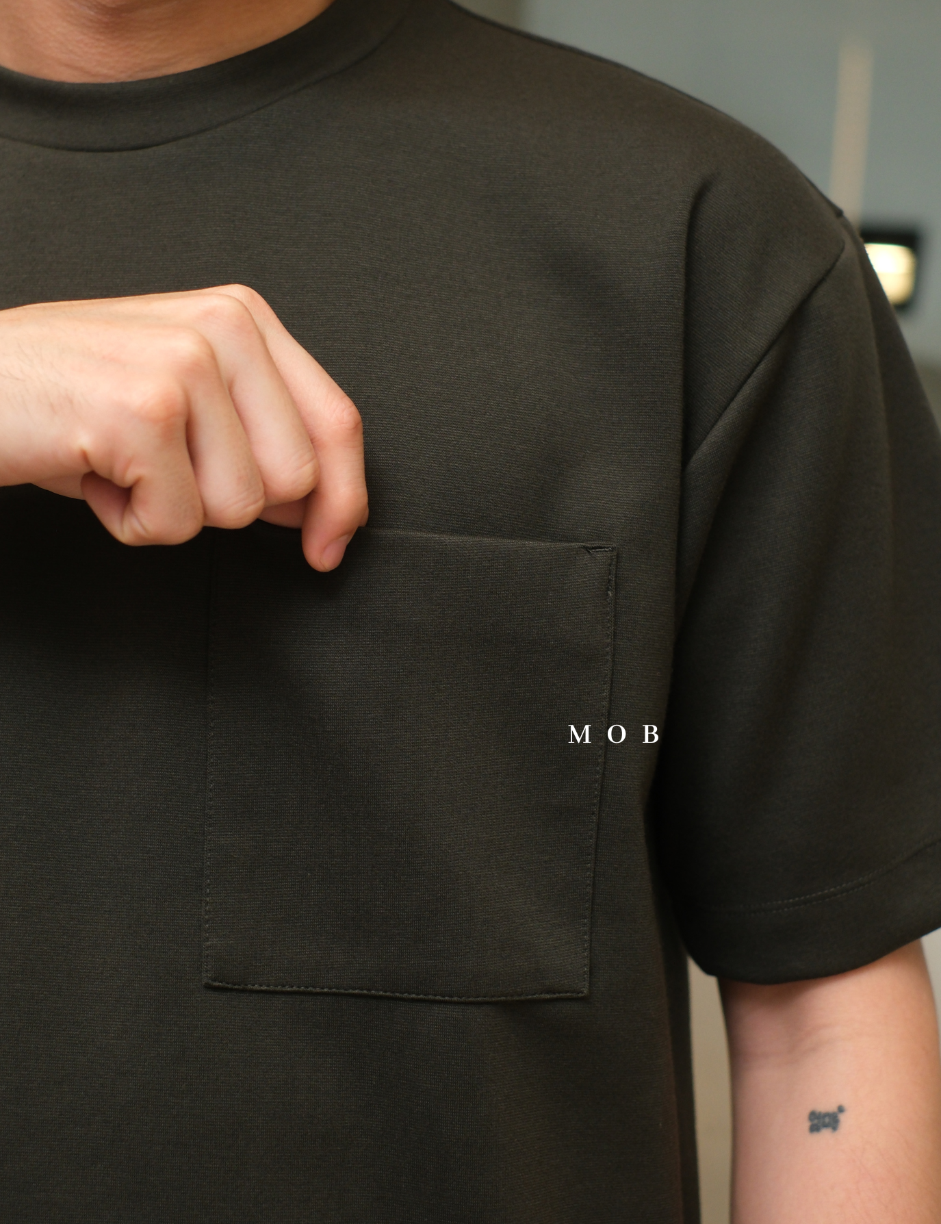 ARK01SST044 Boxy Pocket SS Tee Olive