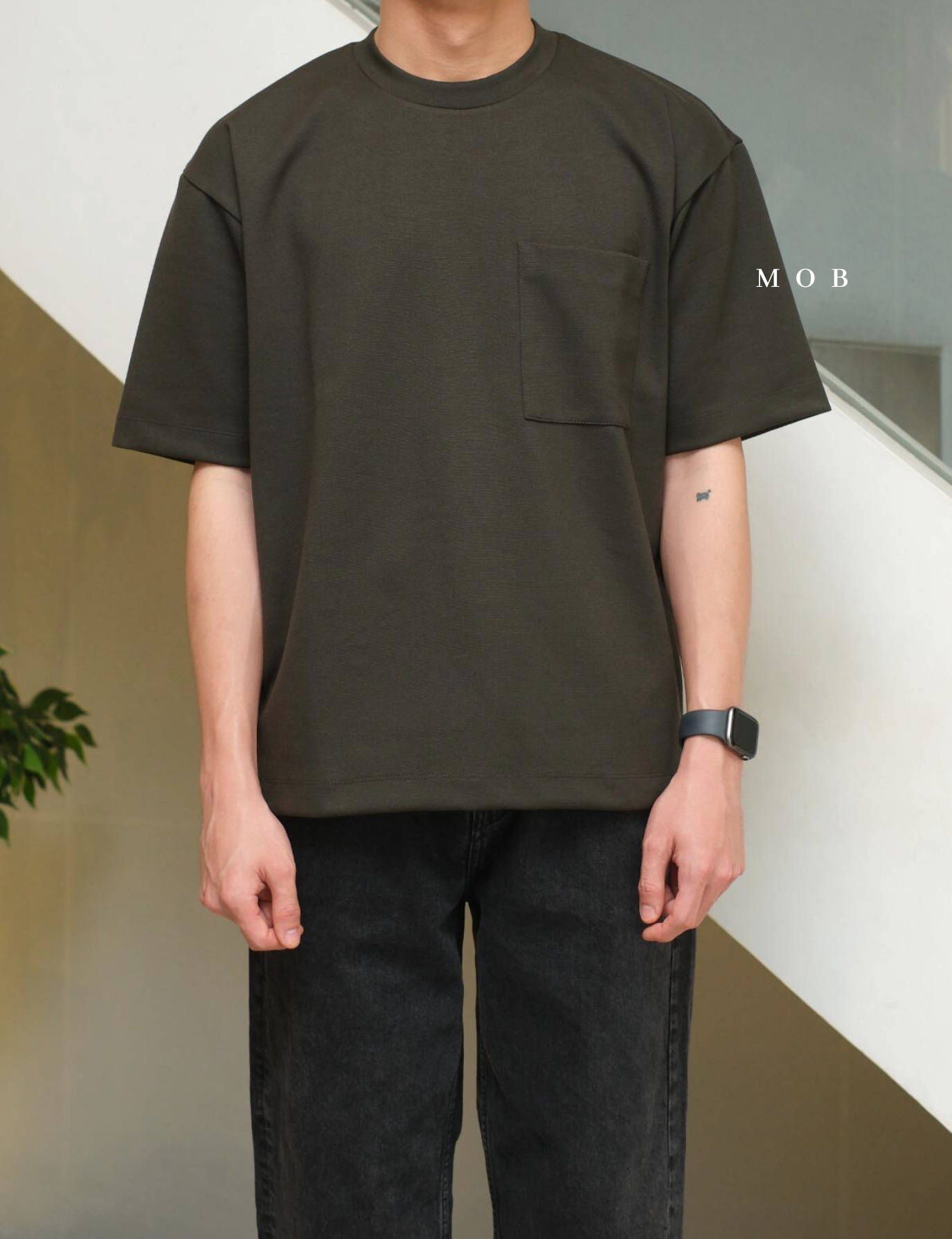 ARK01SST044 Boxy Pocket SS Tee Olive